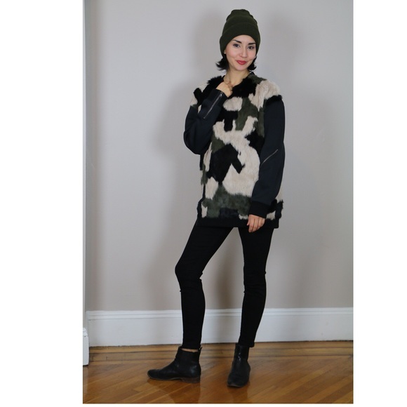 3.1 Phillip Lim Jackets & Blazers - 3.1 PHILLIP LIM Patchwork Rabbit Fur Pullover